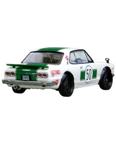 Nissan Skyline 2000 GT-R (KPGC10) #50 RHD (Right Hand Drive) White with Green Stripes "Malaysia Diecast Expo Event Edition" (2023) 1/64 Diecast Model Car by Inno Models