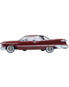 1959 Chrysler Imperial Crown 2 Door Hardtop Radiant Red with Black Top 1/87 (HO) Scale Diecast Model Car by Oxford Diecast