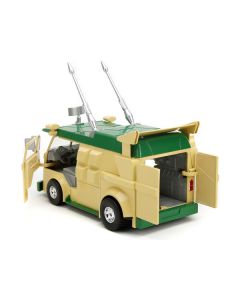 Party Wagon Green and Beige and Donatello Diecast Figure "Teenage Mutant Ninja Turtles" "Hollywood Rides" Series Diecast Model by Jada