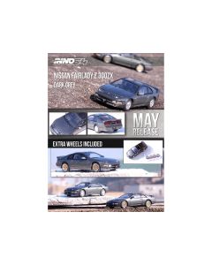 Nissan Fairlady Z (Z32) RHD (Right Hand Drive) Oxford Gray Metallic with Extra Wheels 1/64 Diecast Model Car by Inno Models