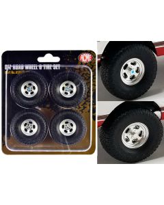 Off Road Wheels and Tires Set of 4 pieces from "1972 Chevrolet K-10 4x4" for 1/18 Scale Models by ACME