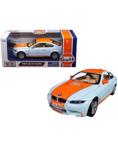 BMW M3 Coupe with "Gulf Oil" Livery Light Blue with Orange Stripe 1/24 Diecast Model Car by Motormax