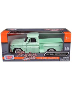 1966 GMC C1000 Fenderside Pickup Truck Light Green "Timeless Legends" Series 1/24 Diecast Model Car by Motormax