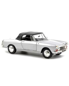 1967 Peugeot 404 Cabriolet Silver Metallic 1/18 Diecast Model Car by Norev