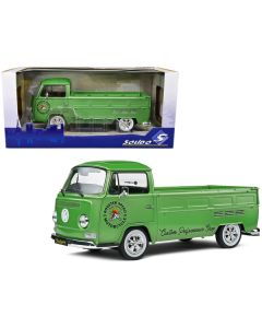 1968 Volkswagen T2 Pickup Truck Green Metallic "Rooster Speed Motorcycle" 1/18 Diecast Model Car by Solido