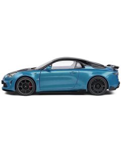 2023 Alpine A100 Radicale Blue Metallic with Carbon Hood and Top 1/18 Diecast Model Car by Solido