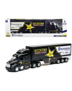 Peterbilt 387 Semi-Truck Black "Rockstar Energy Drink - Husqvarna Factory Racing" 1/32 Diecast Model by New Ray