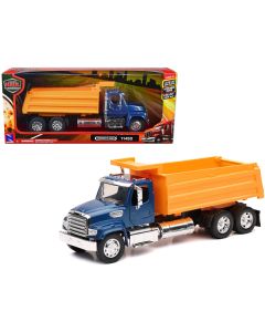 Freightliner 114SD Dump Truck Blue and Yellow "Long Haul Trucker" Series 1/32 Diecast Model by New Ray