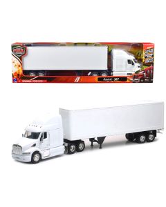 Peterbilt 387 Truck with Dry Goods Trailer White "Long Haul Truckers" Series 1/32 Diecast Model by New Ray