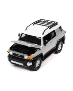 2007 Toyota FJ Cruiser Titanium Silver Metallic with White Top and Roofrack "Classic Gold Collection" Series Limited Edition 1/64 Diecast Model Car by Johnny Lightning