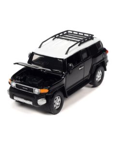 2007 Toyota FJ Cruiser Black Diamond with White Top and Roofrack "Classic Gold Collection" Series Limited Edition 1/64 Diecast Model Car by Johnny Lightning