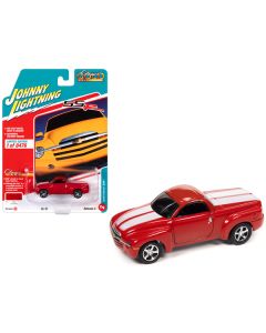 2005 Chevrolet SSR Pickup Truck Torch Red with White Stripes "Classic Gold Collection" Series Limited Edition to 8476 pieces Worldwide 1/64 Diecast Model Car by Johnny Lightning