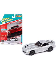 2014 Dodge Viper SRT Billet Silver Metallic "Classic Gold Collection" Series Limited Edition to 8956 pieces Worldwide 1/64 Diecast Model Car by Johnny Lightning