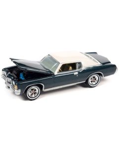 1971 Pontiac Grand Prix Bluestone Gray Metallic with White Top "Classic Gold Collection" Series Limited Edition to 8476 pieces Worldwide 1/64 Diecast Model Car by Johnny Lightning