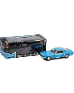 1968 Ford Mustang Fastback Sierra Blue "Ford Rainbow Of Colors - West Coast USA Special Edition Mustang" 1/18 Diecast Car Model by Greenlight