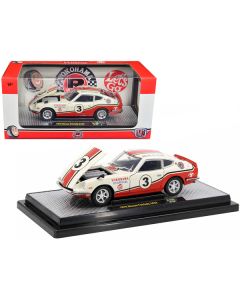 1970 Nissan Fairlady Z 432 RHD (Right Hand Drive) #3 Wimbledon White with Red and Black Stripes "Yokohama GT Special" Limited Edition to 5250 pieces Worldwide 1/24 Diecast Model Car by M2 Machines