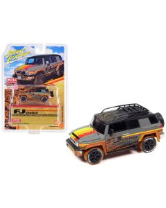 2007 Toyota FJ Cruiser Gray with Stripes (Muddy Version) with Roofrack Limited Edition to 4800 pieces Worldwide 1/64 Diecast Model Car by Johnny Lightning