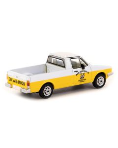 Volkswagen Caddy Pickup Truck White and Yellow "Moon Equipment Co. - Mooneyes" "Collab64" Series 1/64 Diecast Model Car by Schuco & Tarmac Works 