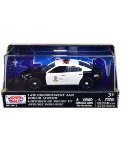 2011 Dodge Charger Pursuit Black and White "LAPD (Los Angeles Police Department)" 1/43 Diecast Model Car by Motormax