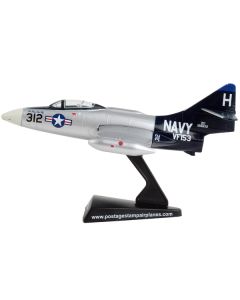 Grumman F9F/F-9 Panther/Cougar Aircraft "Blue-Tail Fly" United States Navy 1/100 Diecast Model Airplane by Postage Stamp