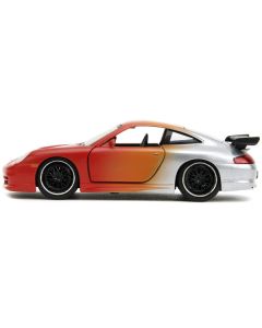 Porsche 911 GT3 RS Matt Orange and Silver Metallic "Pink Slips" Series 1/32 Diecast Model Car by Jada