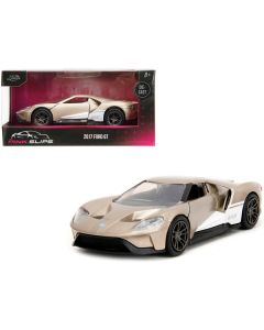 2017 Ford GT Gold Metallic with White Accents "Pink Slips" Series 1/32 Diecast Model Car by Jada