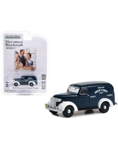 1939 Chevrolet Panel Truck Dark Blue with White Fenders "Grocery & Market Delivery" "Norman Rockwell" Series 5 1/64 Diecast Model Car by Greenlight