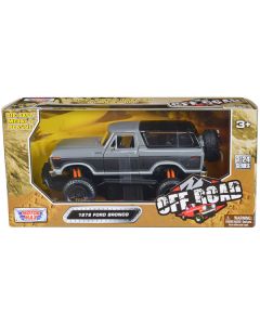 1978 Ford Bronco Custom Gray and Black "Off Road" Series 1/24 Diecast Model Car by Motormax