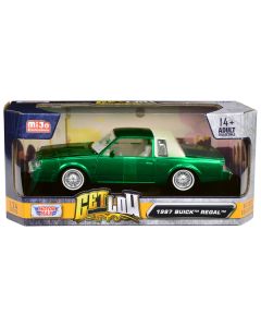 1987 Buick Regal Green Metallic with White Interior "Get Low" Series 1/24 Diecast Model Car by Motormax