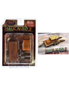 "Haul N Go 3" 4 piece Diecast Model Set (1 Flatbed Trailer 1 Abandoned Car 2 Ramps) Limited Edition to 3600 pieces Worldwide for 1/64 scale models by American Diorama