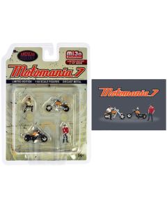 "Motomania 7" 4 piece Diecast Figure Set (2 Figures 2 Motorcycles) Limited Edition to 4800 pieces Worldwide for 1/64 scale models by American Diorama