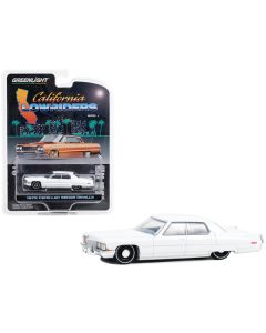 1972 Cadillac Sedan deVille Lowrider Cotillion White with Blue Interior "California Lowriders" Series 3 1/64 Diecast Model Car by Greenlight