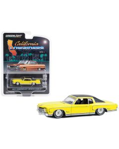 1971 Chevrolet Monte Carlo Lowrider Sunflower Yellow with Black Top "California Lowriders" Series 3 1/64 Diecast Model Car by Greenlight