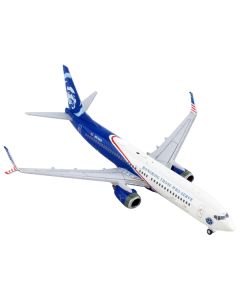 Boeing 737-800 Commercial Aircraft "Alaska Airlines - Honoring Those Who Serve" White and Blue 1/400 Diecast Model Airplane by GeminiJets