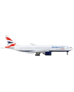 Boeing 777-200ER Commercial Aircraft with Flaps Down "British Airways - OneWorld" White 1/400 Diecast Model Airplane by GeminiJets