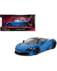 McLaren 720S Blue and Dark Blue with Black Top "Pink Slips" Series 1/24 Diecast Model Car by Jada