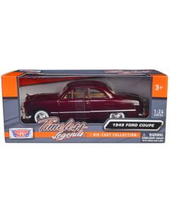 1949 Ford Coupe Burgundy 1/24 Diecast Model Car by Motormax