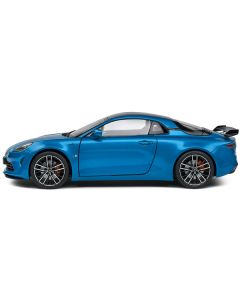 2023 Alpine A110S Pack Aero Bleu Alpine Blue Metallic with Black Top 1/18 Diecast Model Car by Solido