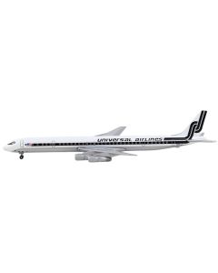 Douglas DC-8-61 Commercial Aircraft "Universal Airlines" White with Black Stripes 1/400 Diecast Model Airplane by GeminiJets