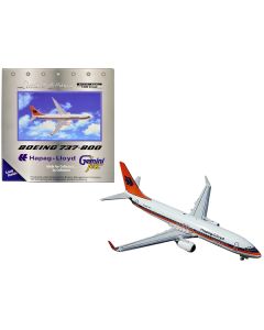 Boeing 737-800 Commercial Aircraft "Hapag-Lloyd" White with Orange and Blue Stripes 1/400 Diecast Model Airplane by GeminiJets