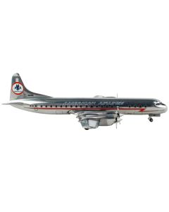 Lockheed L-188 Electra Commercial Aircraft "American Airlines" Silver with Red Stripes 1/400 Diecast Model Airplane by GeminiJets