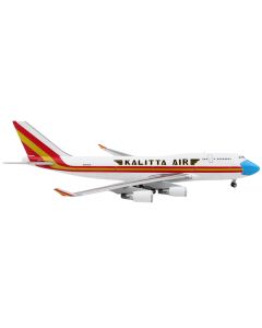 Boeing 747-400F Commercial Aircraft "Kalitta Air" White with Stripes "Mask" Livery 1/400 Diecast Model Airplane by GeminiJets