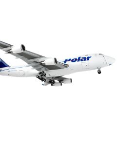 Boeing 747-400F Commercial Aircraft "Polar Air Cargo" White with Blue Tail "Interactive Series" 1/400 Diecast Model Airplane by GeminiJets