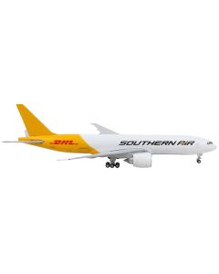 Boeing 777F Commercial Aircraft "Southern Air - DHL" White and Yellow 1/400 Diecast Model Airplane by GeminiJets