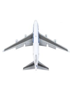 Boeing 747-400F Commercial Aircraft with Flaps Down "Western Global" White with Blue Tail Stripes 1/400 Diecast Model Airplane by GeminiJets