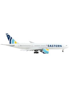 Boeing 777-200ER Commercial Aircraft with Flaps Down "Eastern Air Lines" White with Striped Tail 1/400 Diecast Model Airplane by GeminiJets