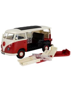 Skill 1 Model Kit Volkswagen Camper Van Red Snap Together Model by Airfix Quickbuild