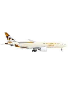 Boeing 777F Commercial Aircraft "Etihad Cargo" Beige with Graphics "Interactive Series" 1/400 Diecast Model Airplane by GeminiJets