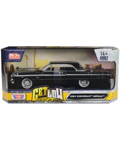 1964 Chevrolet Impala Lowrider Hard Top Black "Get Low" Series 1/24 Diecast Car Model by Motormax