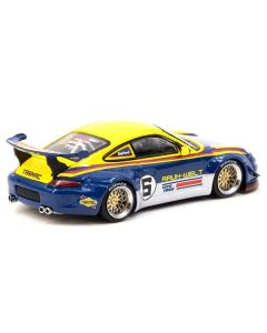 RWB 997 #6 Blue and Yellow with Graphics "FuelFest Tokyo" (2023) Special Edition "Hobby64" Series 1/64 Diecast Model Car by Tarmac Works